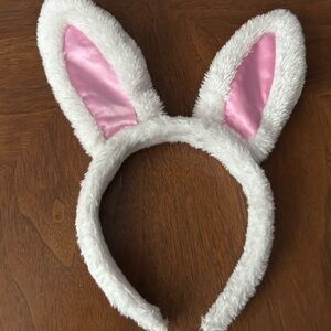 White and Pink Bunny Ear Headband